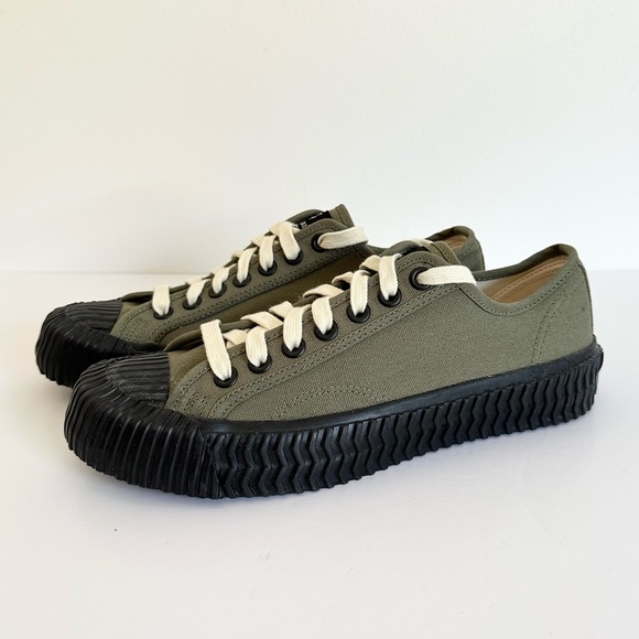 EXCELSIOR Unisex Industrial Classic Army Green Canvas Bolt Low Top Sneakers - Picture 7 of 11